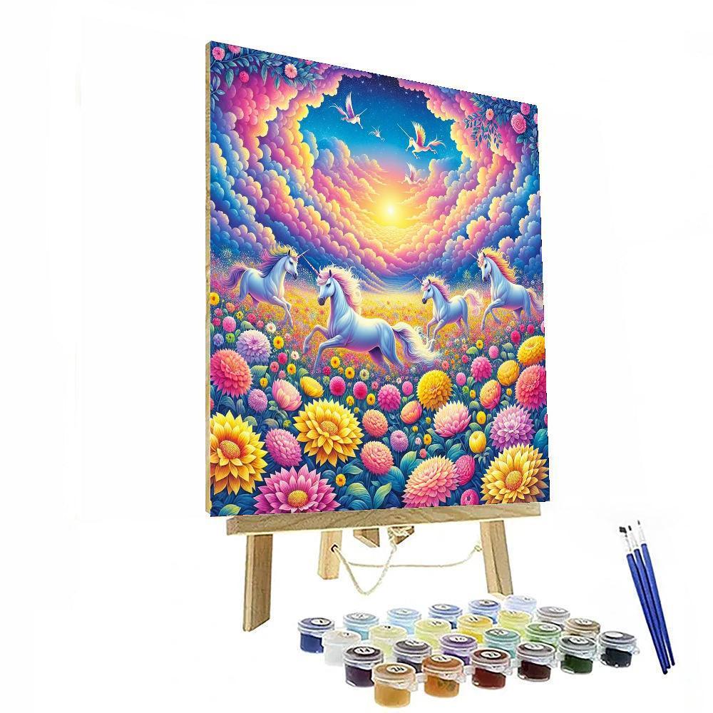 Dreamy Unicorn Realm Number Painting
