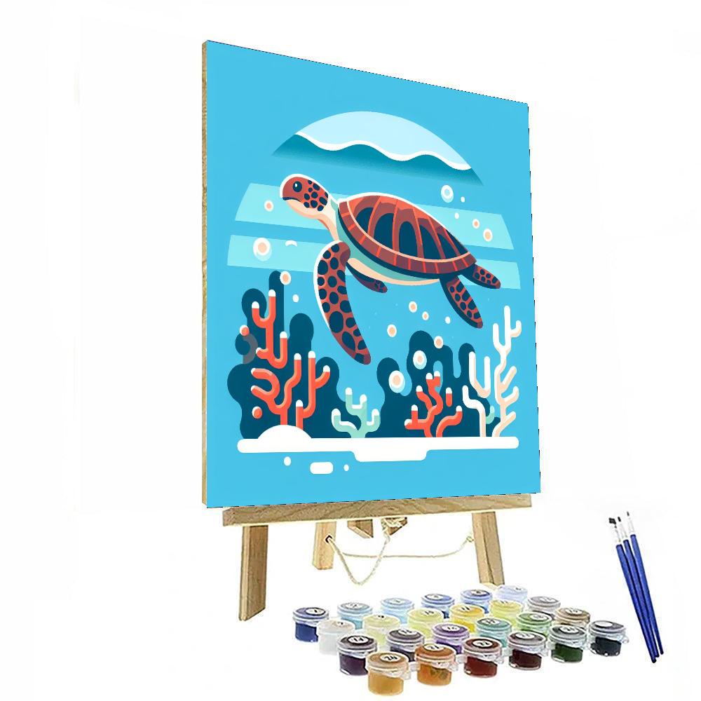 Gentle Sea Turtle Odyssey Paint By Number