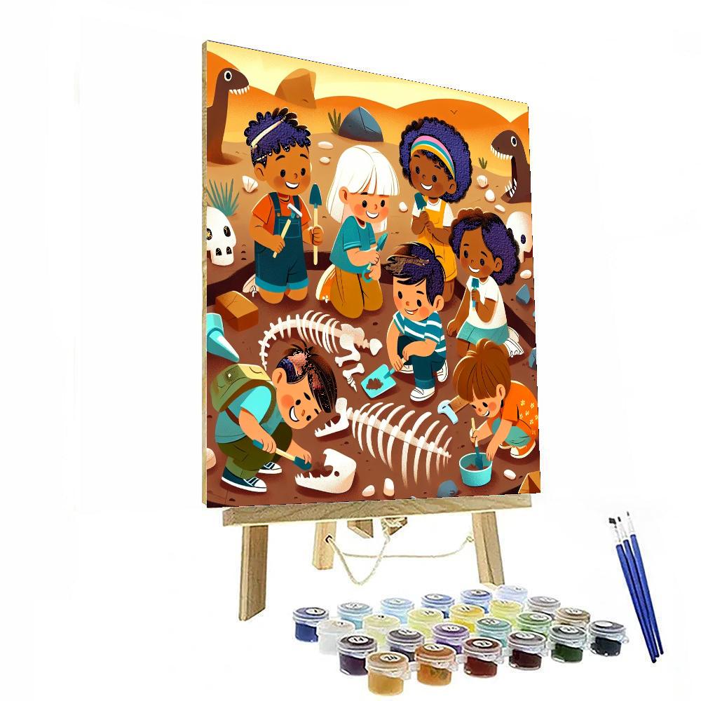 Ancient Fossil Dig Numbered Painting Kits