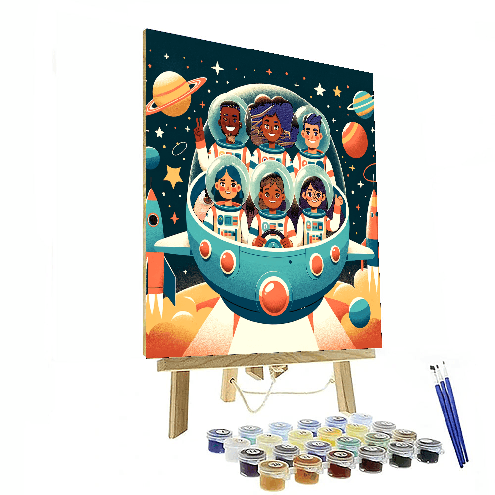 Space Adventure Crew Number Painting