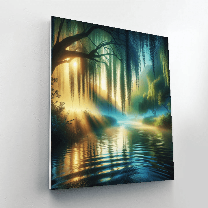 Serene Riverbank Escape Number Painting