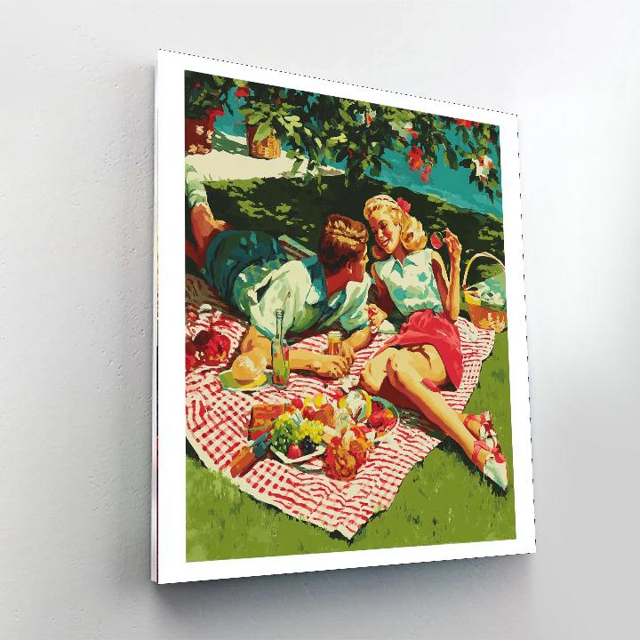 A Family Picnic Numbered Painting Kits
