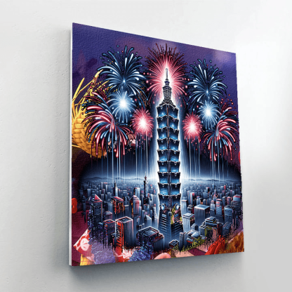 Taipei 101 Fireworks - Taiwan Painting By Numbers Kit