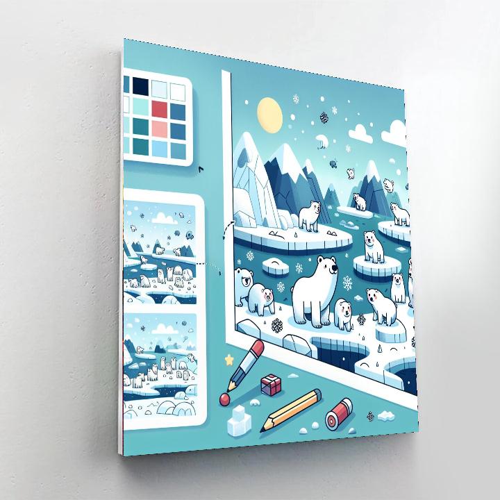 Polar Bear's Snowy Quest Paint By Numbers