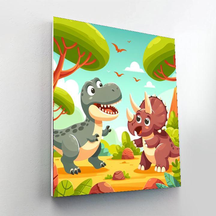 Dino Exploration Team Paint By Numbers Art
