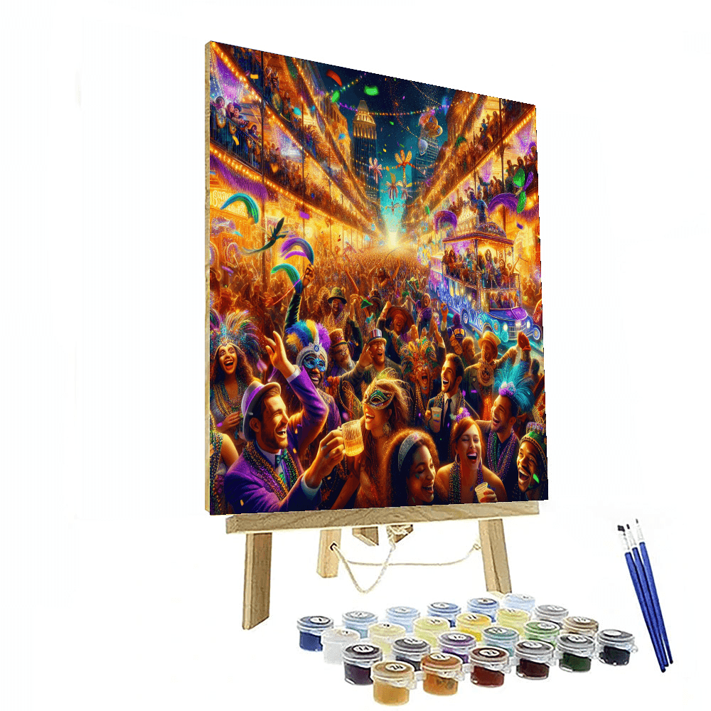 Spirited Mardi Gras Festival Number Painting