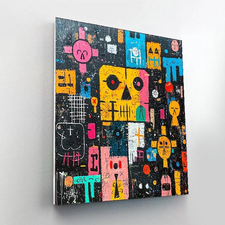 Jean-Michel Basquiat Inspired Echos Of Identity  Numbered Painting Kits