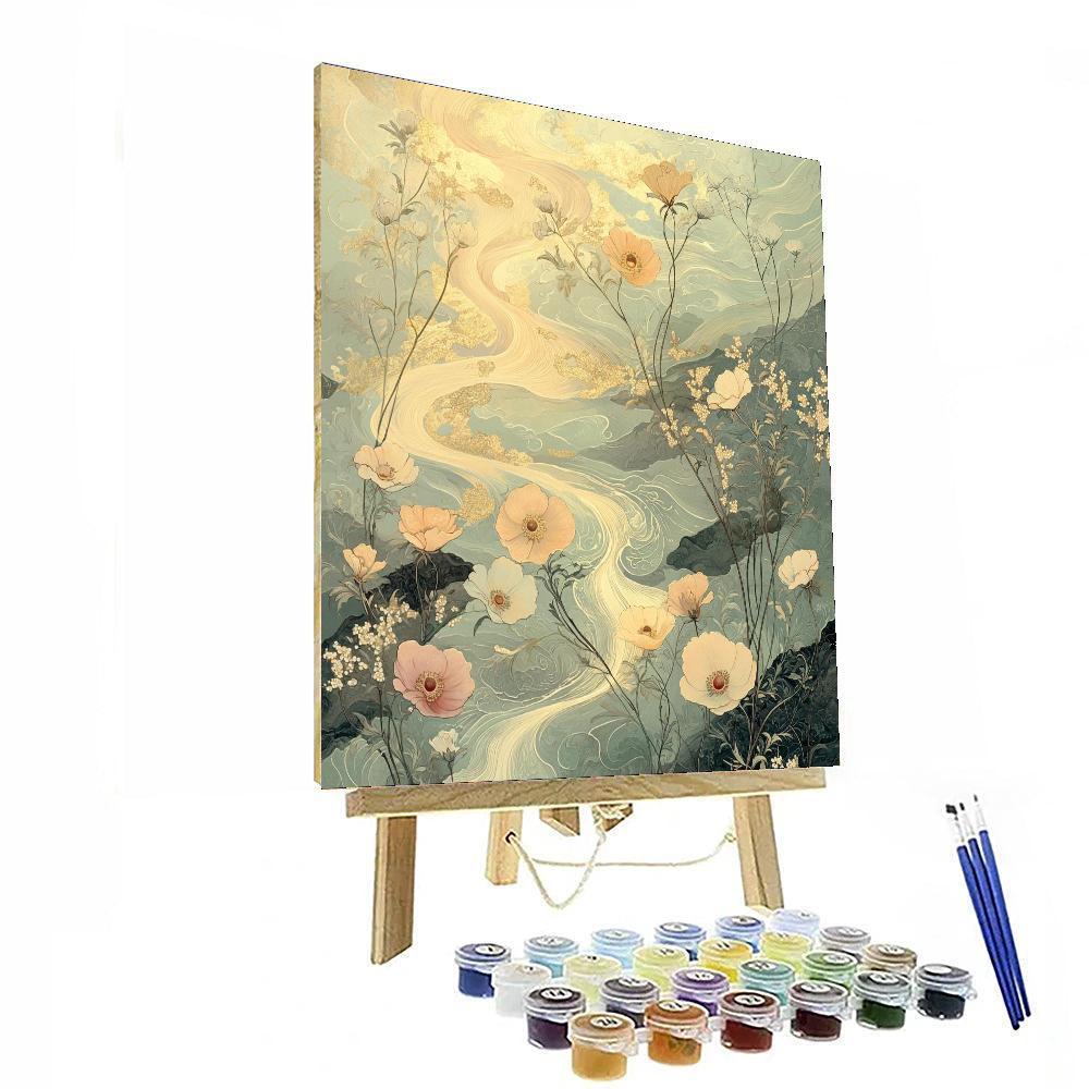 Alphonse Mucha Inspired Nature's Tranquil Oasis  Paint By Numbers Kits