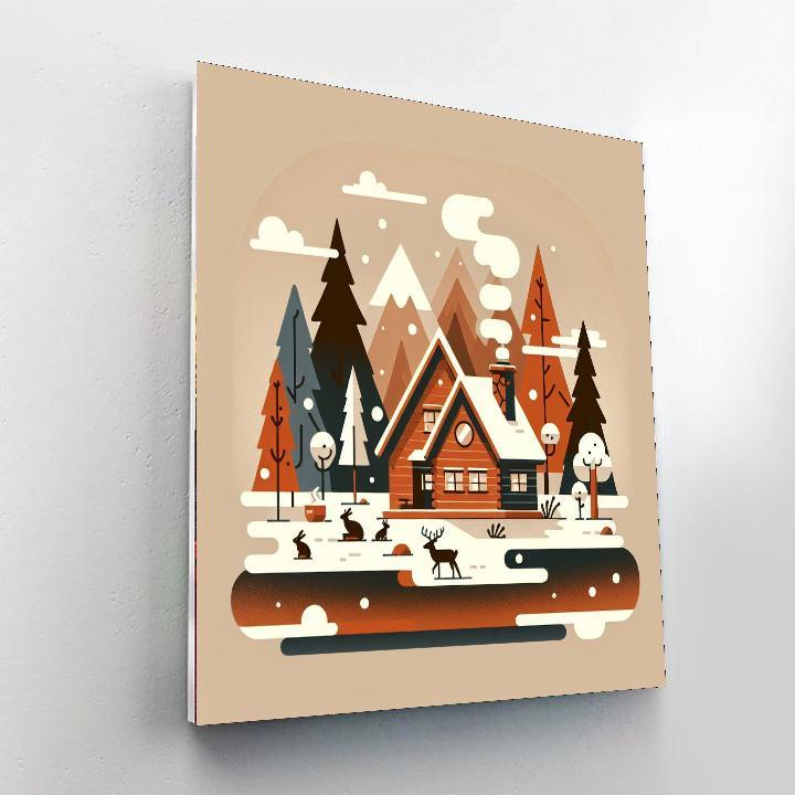 Winter Cabin Cozy Up Paint By Numbers