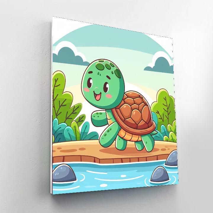 Friendly Turtle Trek Painting By Numbers Kit