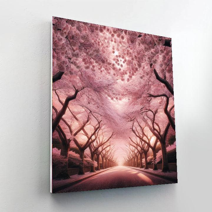 Japanese Cherry Blossom Avenue Paint By Color
