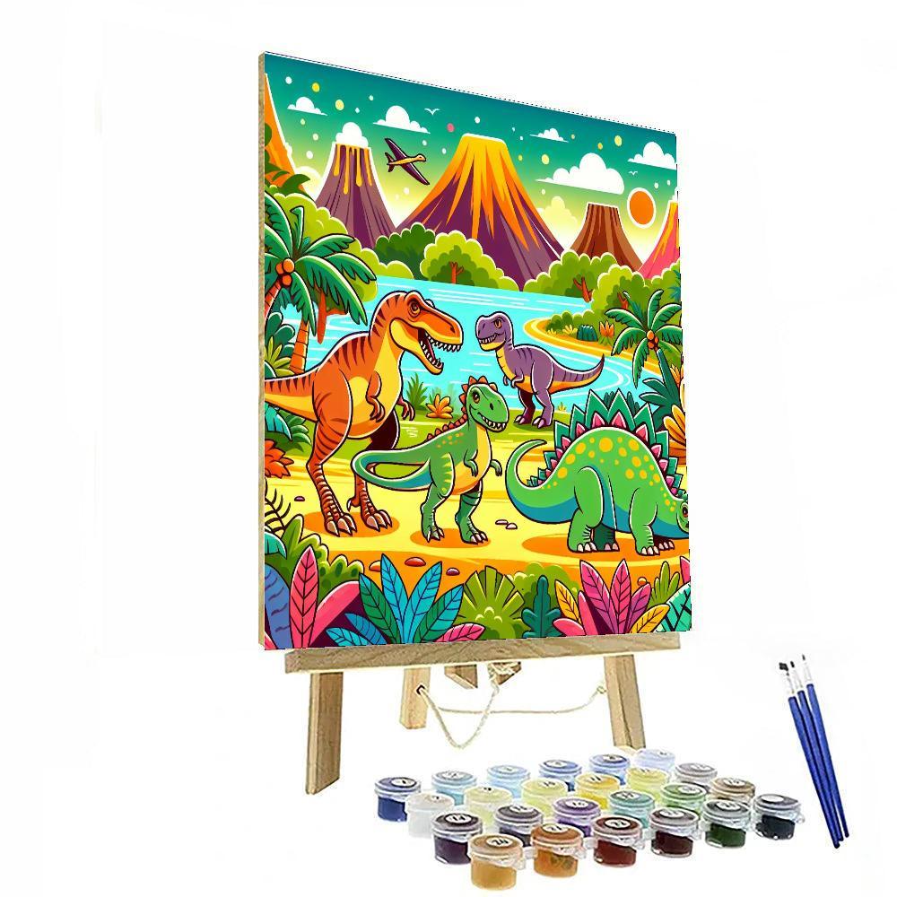 Dinosaurs Roam The Earth Numbered Painting Kits
