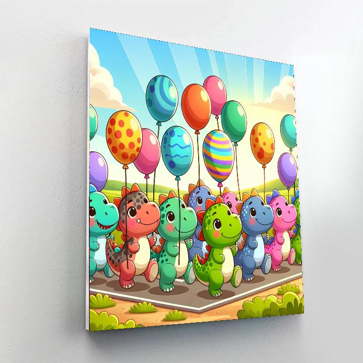 The Playful Dinosaur Parade DIY Paint By Numbers