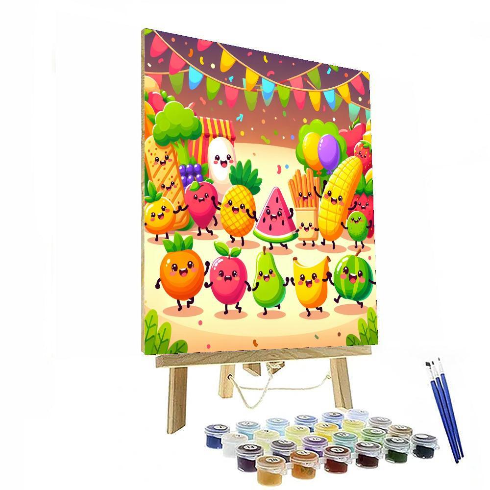 Funky Food Festival Paint By Number