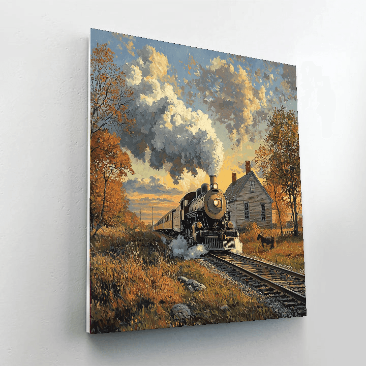 Edward Hopper Inspired Nostalgic Railway Journey  Paint By Numbers Art