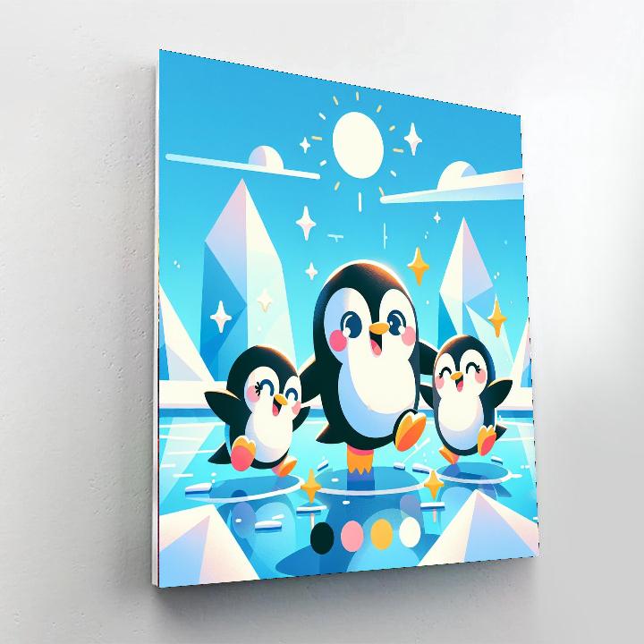 Cute Penguin Family Numbered Painting Kits