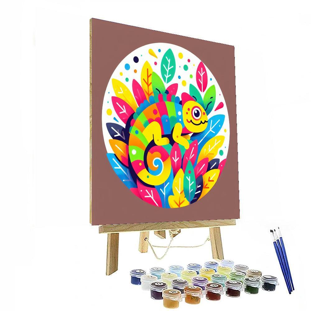 Colorful Chameleon Hide And Seek Numbered Painting Kits