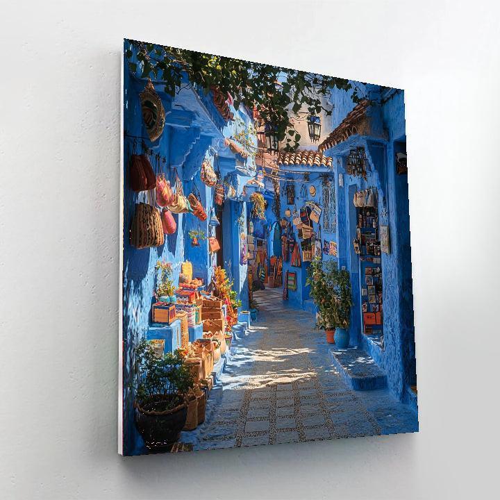 Chefchaouen's Blue Streets - Morocco Numbered Painting Kits