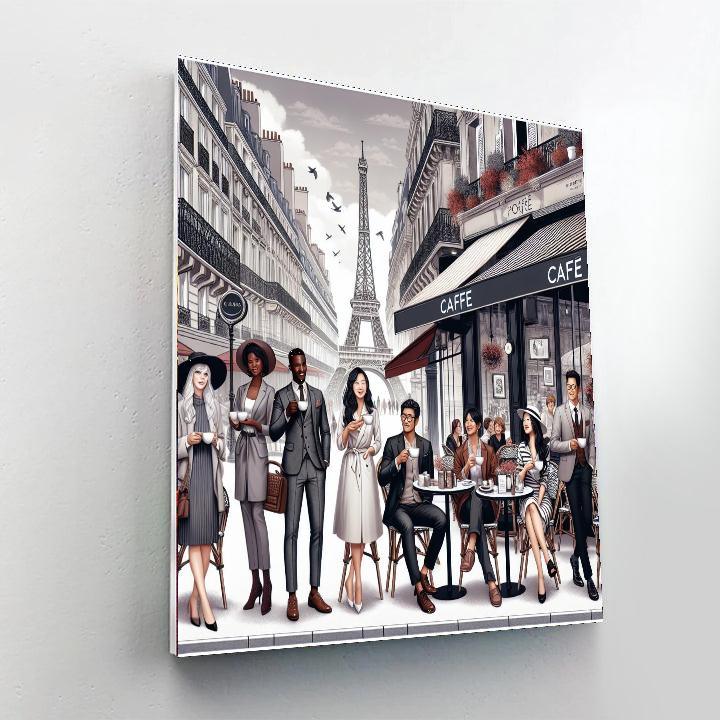 Chic Parisian Cafe Scene Paint By Numbers Art