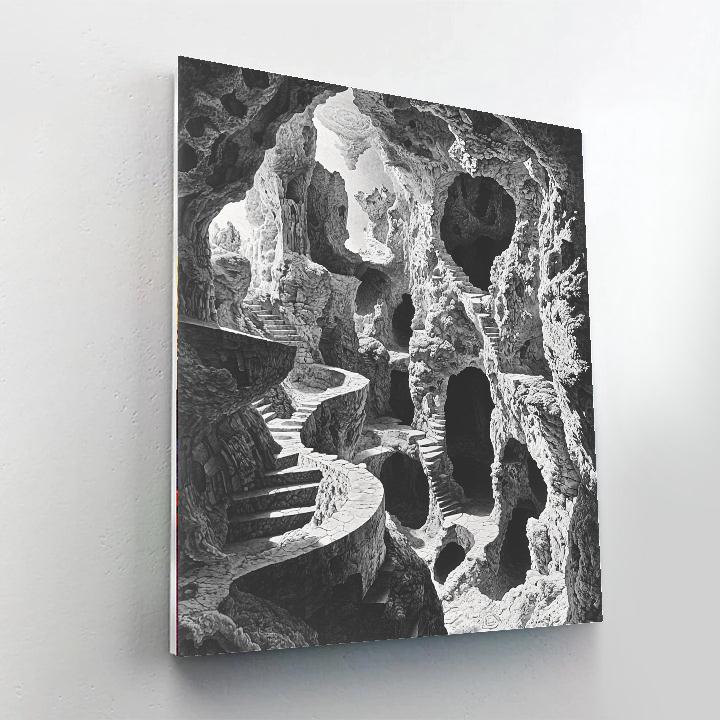 M.C. Escher Inspired Mystical Caverns  Paint By Number