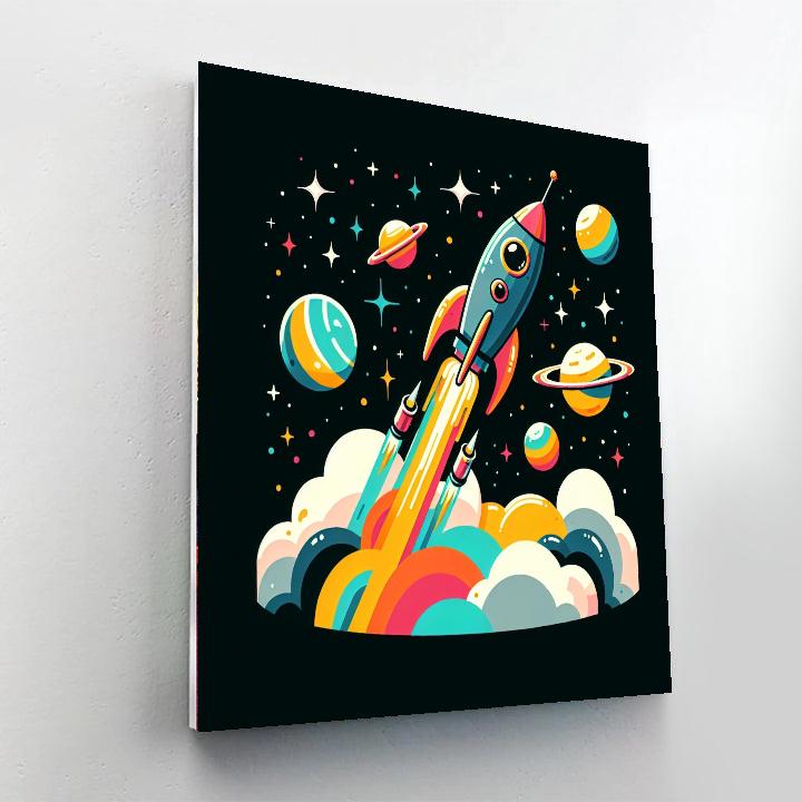 Retro Space Voyage Painting Number Kit