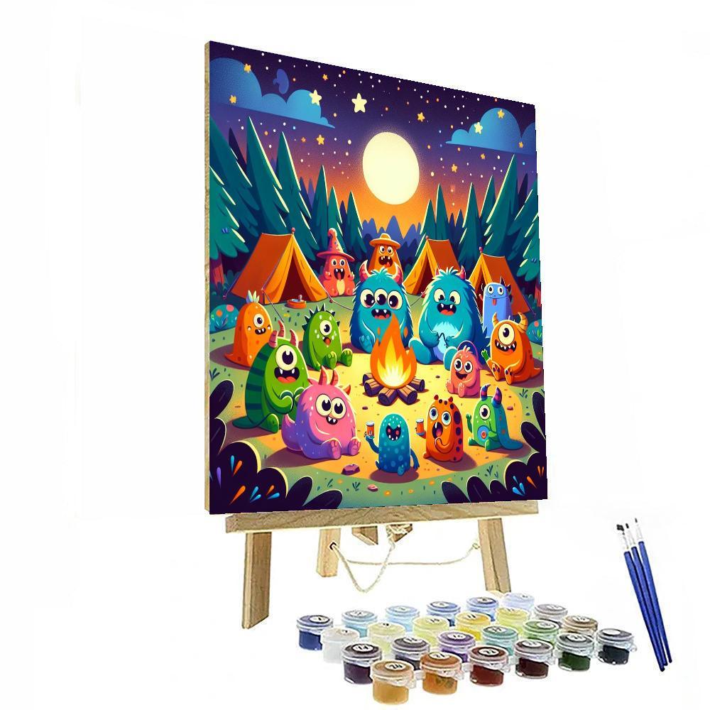 Friendly Monsters' Campout Paint By Color