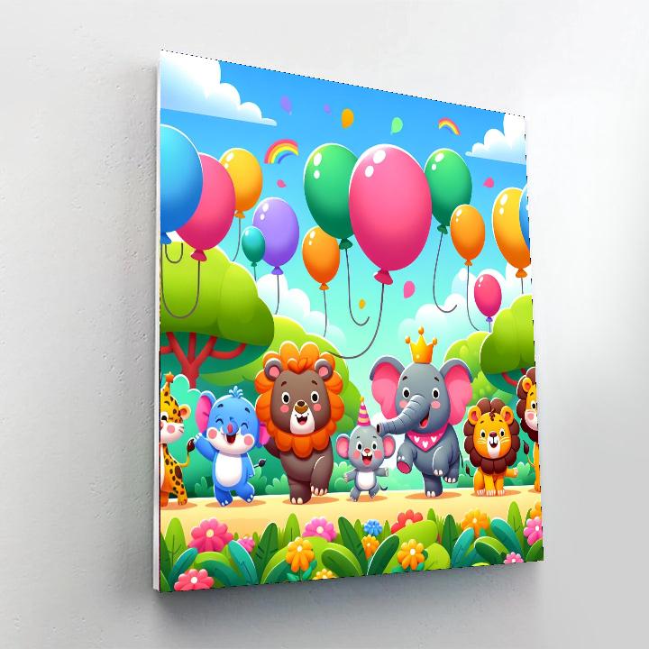 Animal Parade In The Park Painting Number Kit