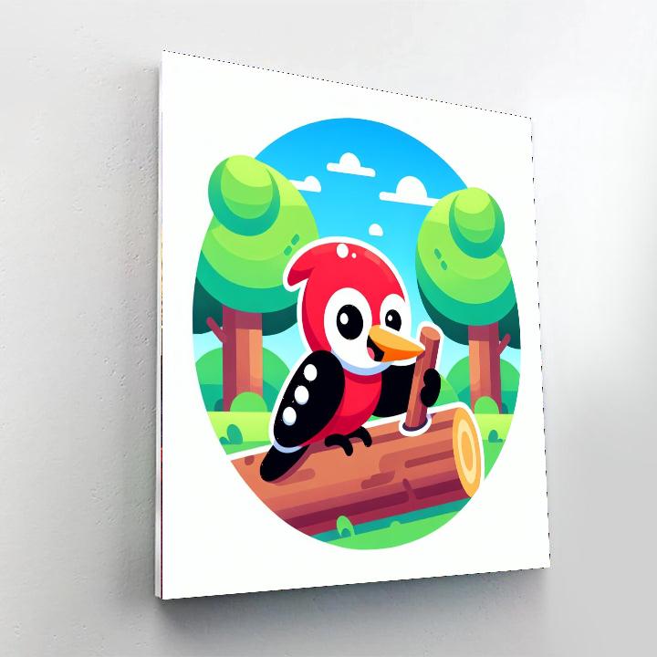 Whistling Woodpecker Paint By Numbers Art