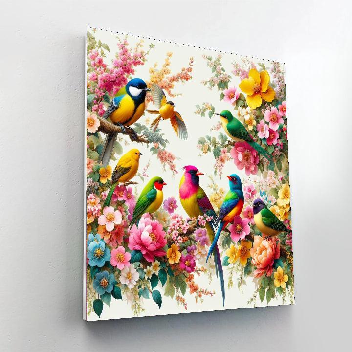 Lively Bird Sanctuary Number Painting