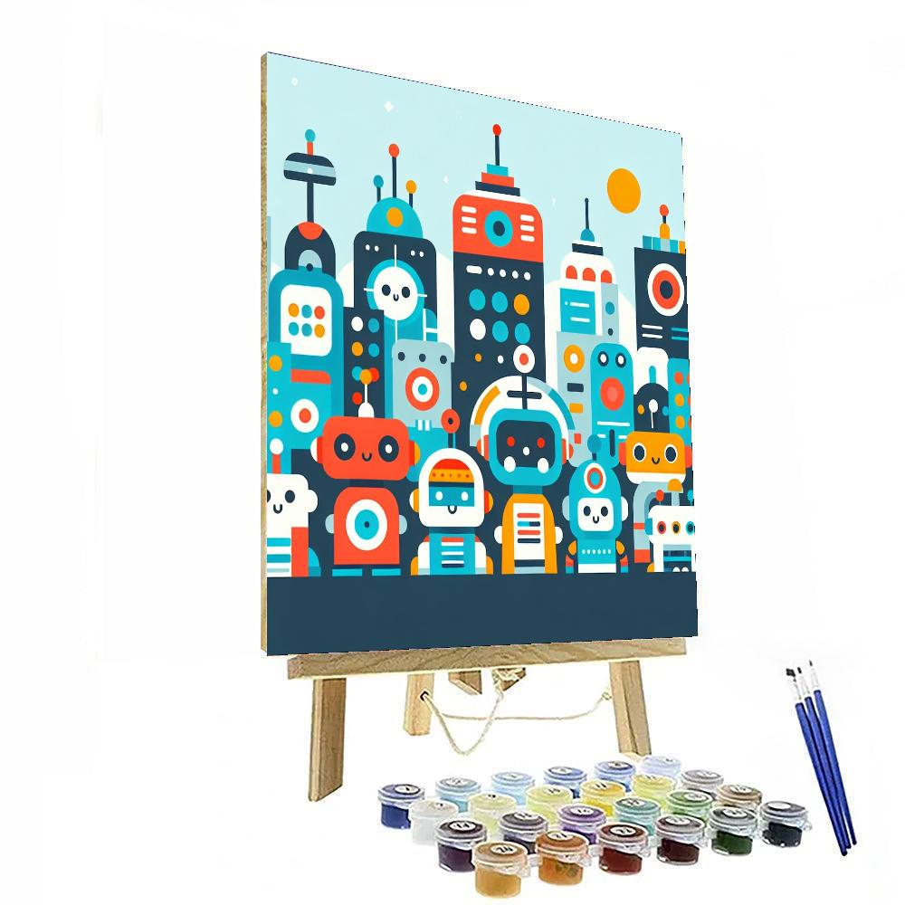 Out Of This World Robots Number Painting