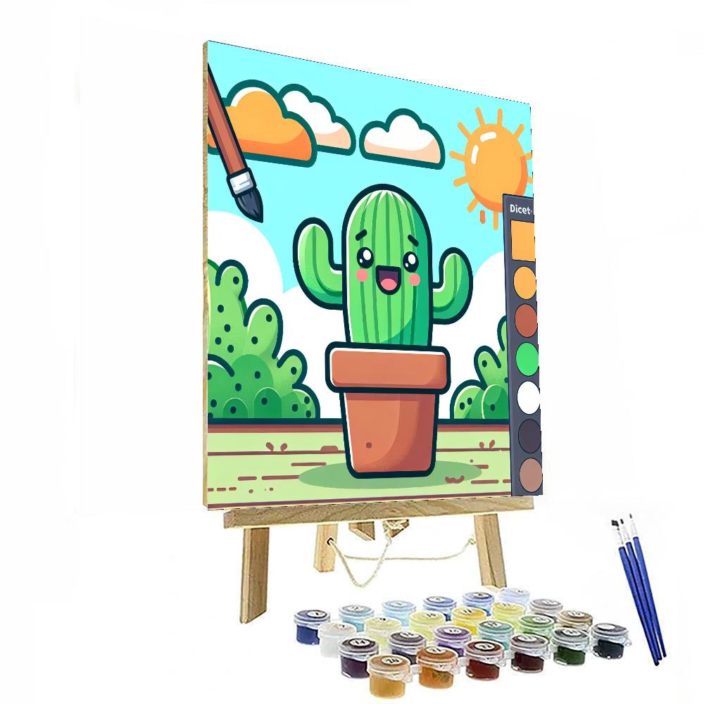 Colorful Cactus Adventure Painting By Numbers Kit