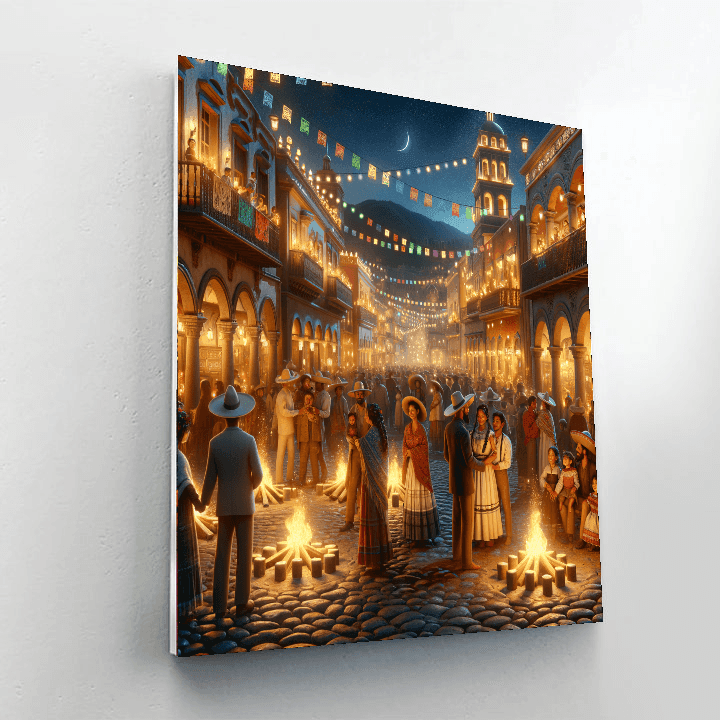 Noche De Las Luminarias - Mexico Numbered Painting Kits