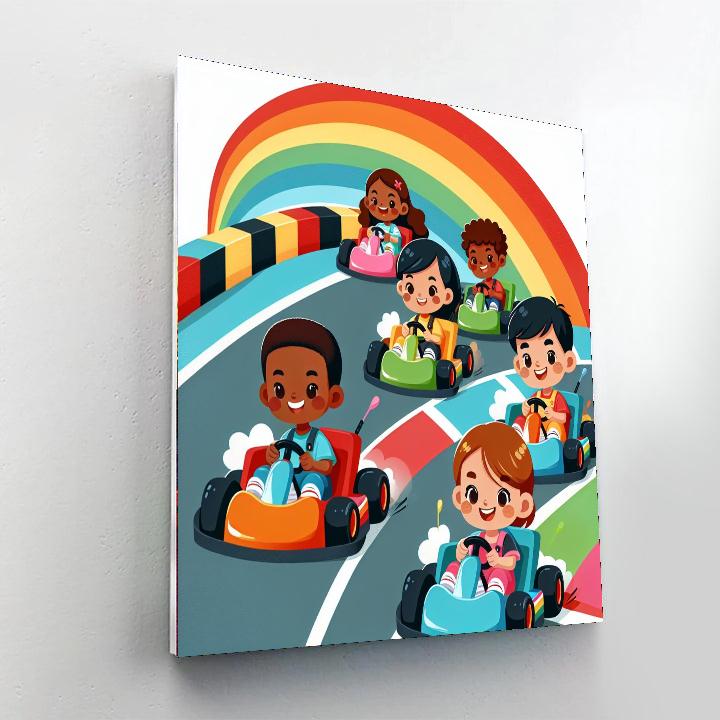 Rainbow Race Track Numbered Painting Kits