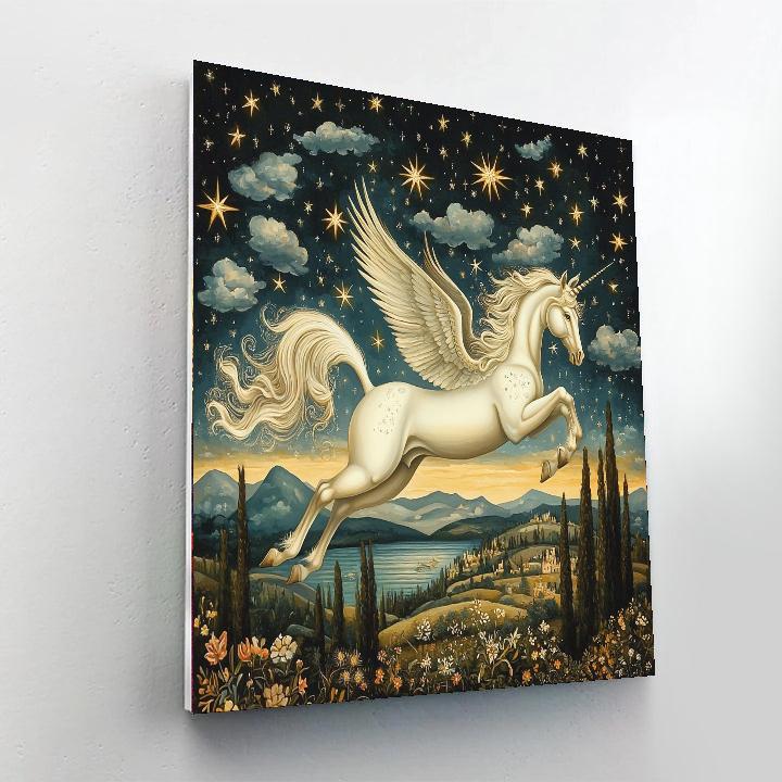 Sandro Botticelli Inspired Dream Of Pegasus  Number Painting