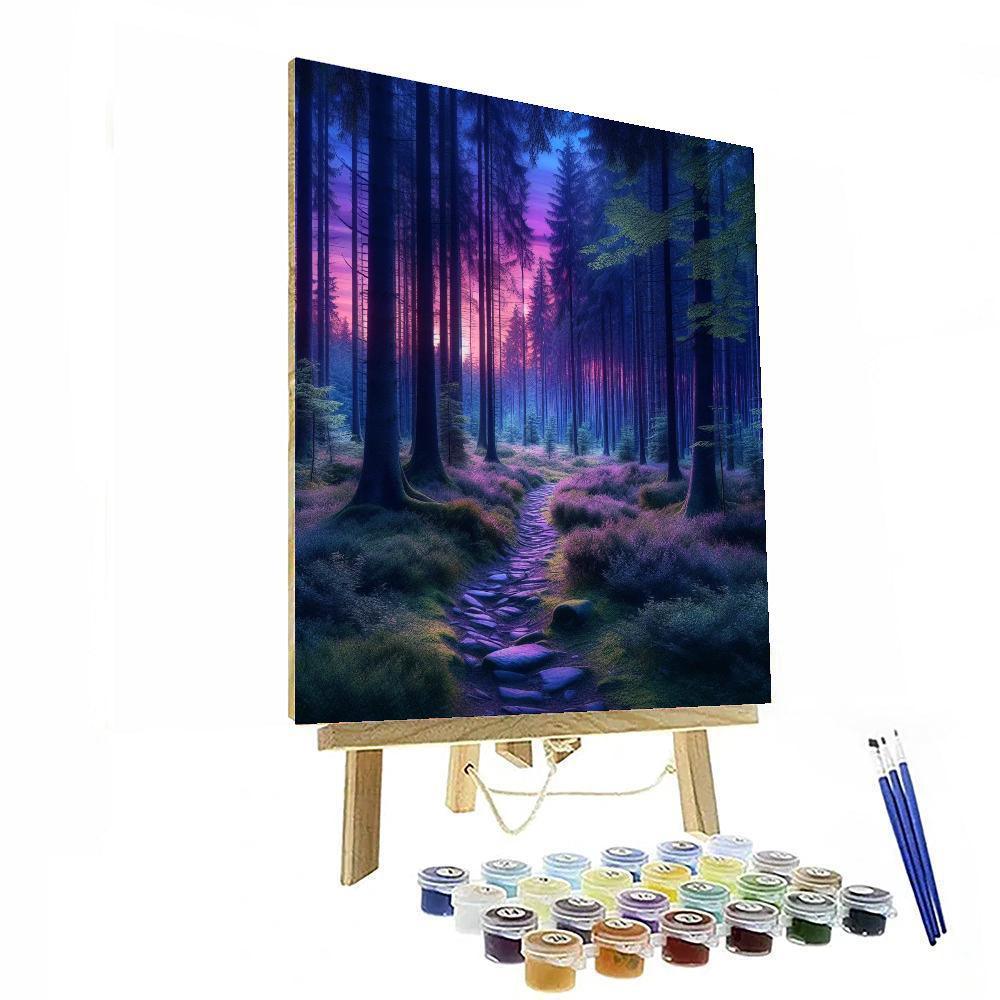 Forest Path At Twilight Numbered Painting Kits