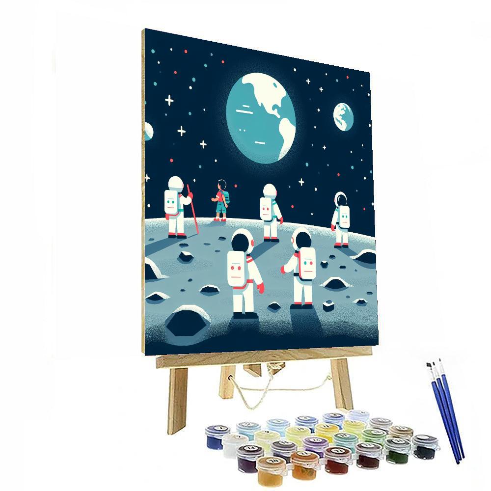 Lunar Exploration Extravaganza Paint By Numbers Art