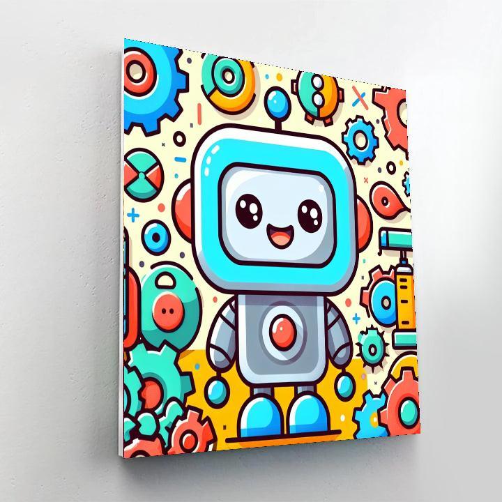 Playful Robot Friend Painting By Numbers Kit