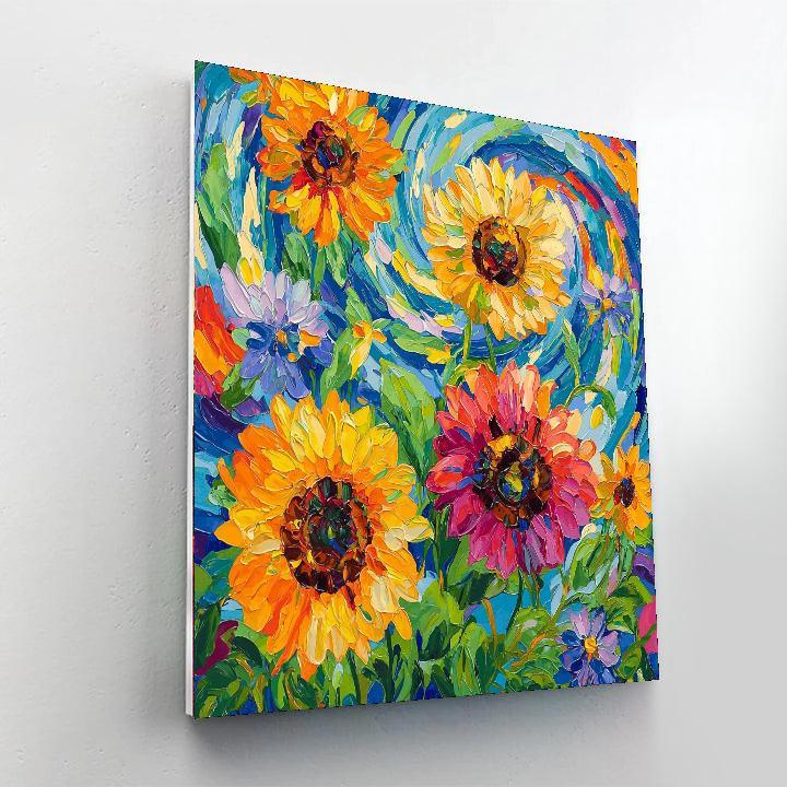 Van Gogh Inspired Lively Floral Composition  Painting By Numbers Kit