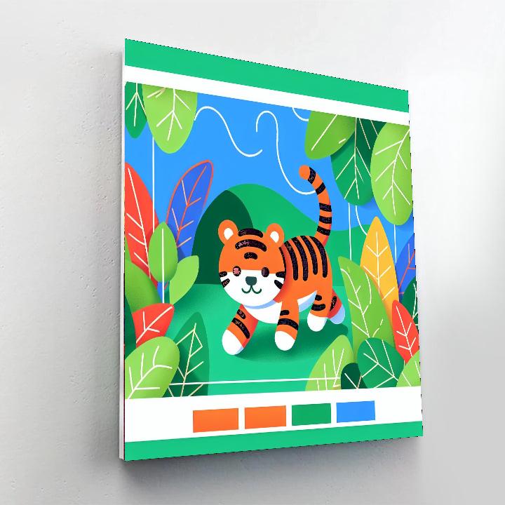 Tiger's Tropical Tangle Paint By Numbers