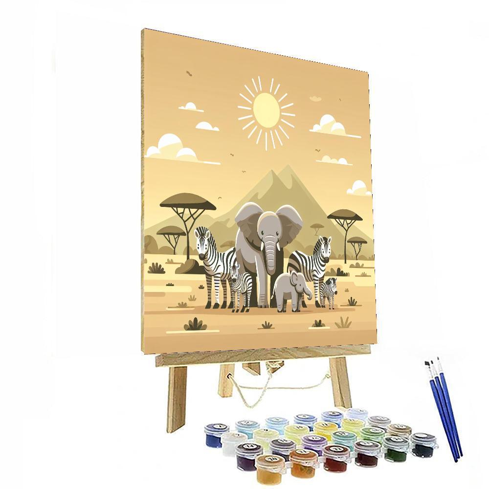 Sunlit Savanna Gathering Painting By Numbers Kit