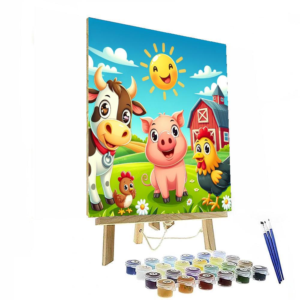 Curious Farm Animals Numbered Painting Kits