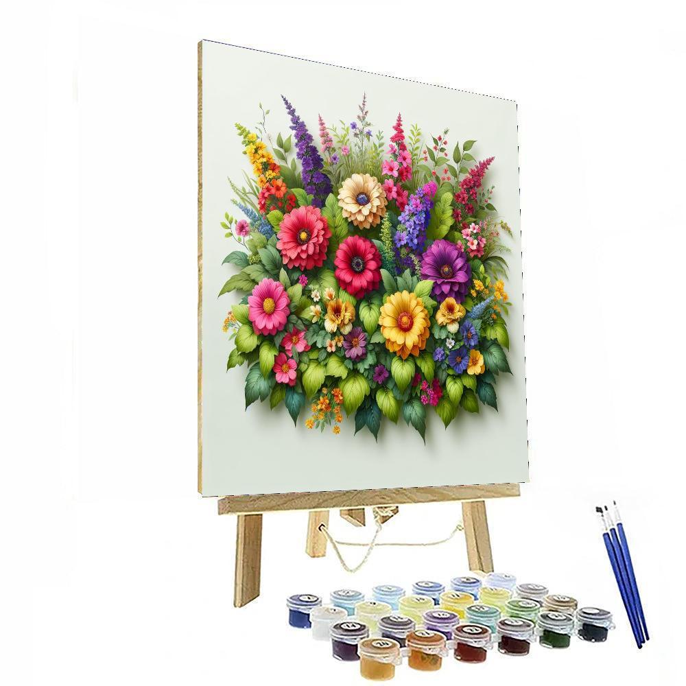 Elegant Floral Medley Painting Number Kit