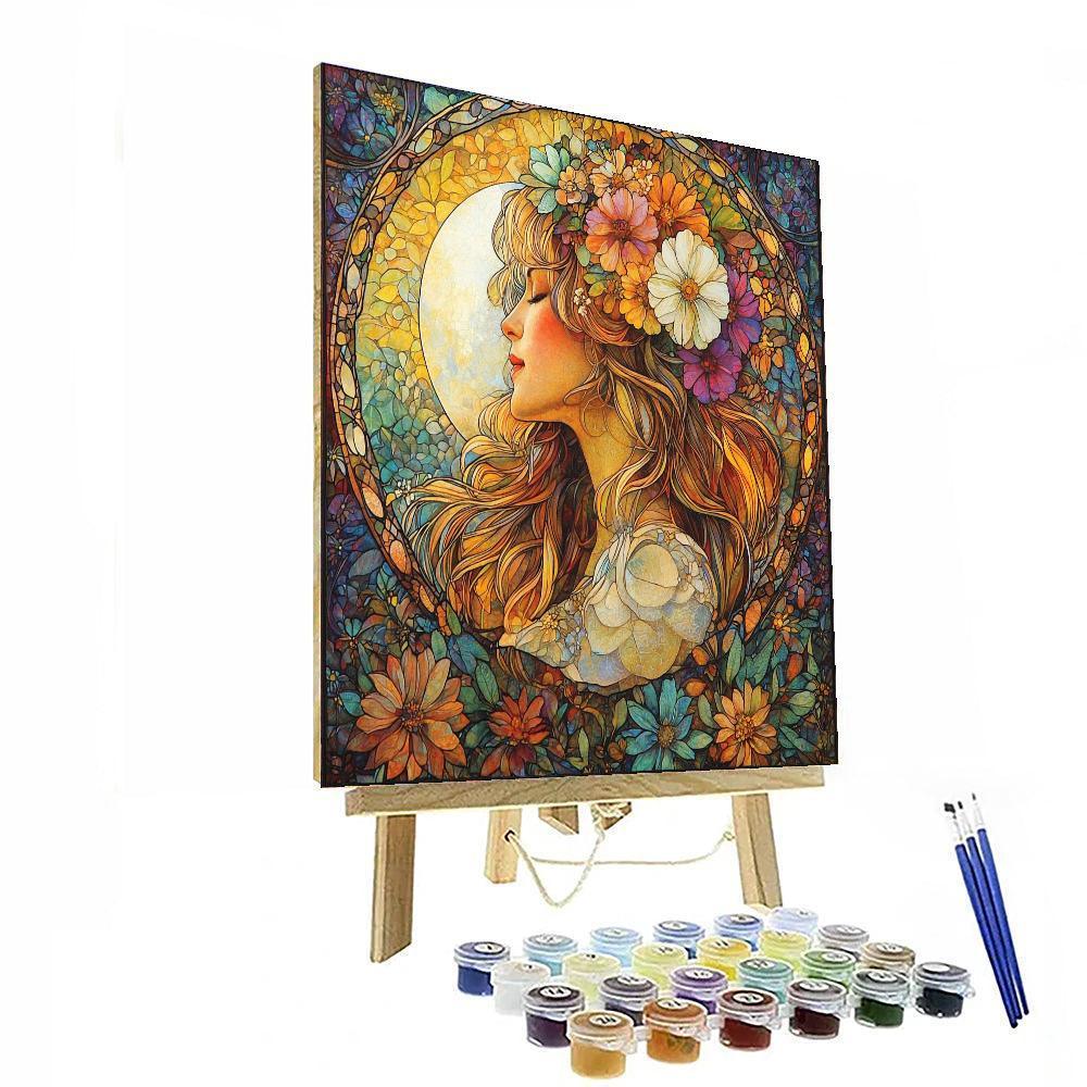 Alphonse Mucha Inspired Seasonal Serenity  Numbered Painting Kits