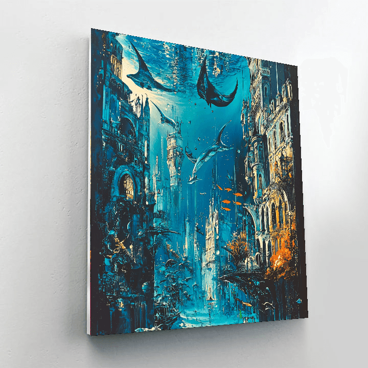Salvador Dali Inspired Surreal Ocean Metropolis  Paint By Numbers Kits