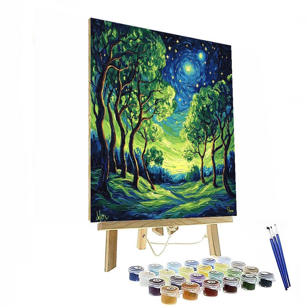 Salvador Dali Inspired Dreamy Nighttime Wilderness  Paint By Number