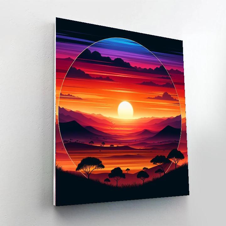Vibrant Sunset Over The Plains Paint By Numbers Kits