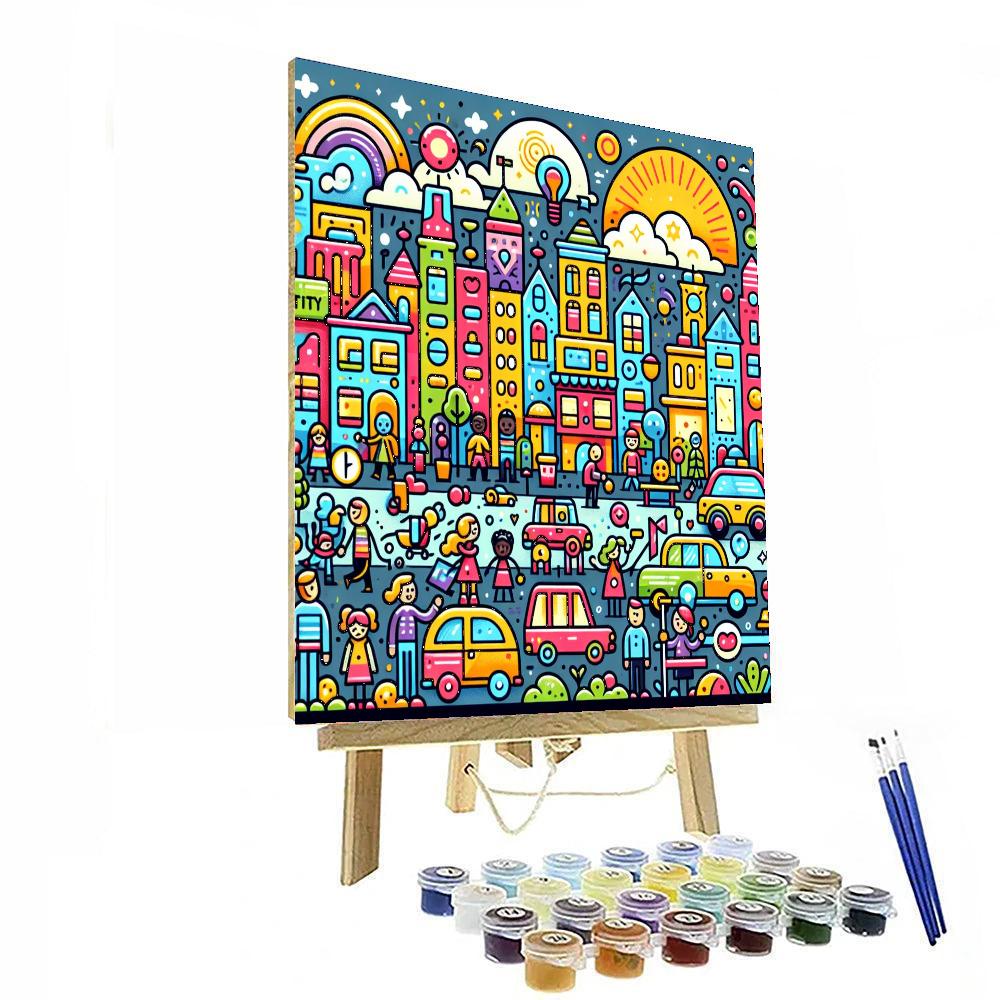 Doodle City Adventure Paint By Numbers