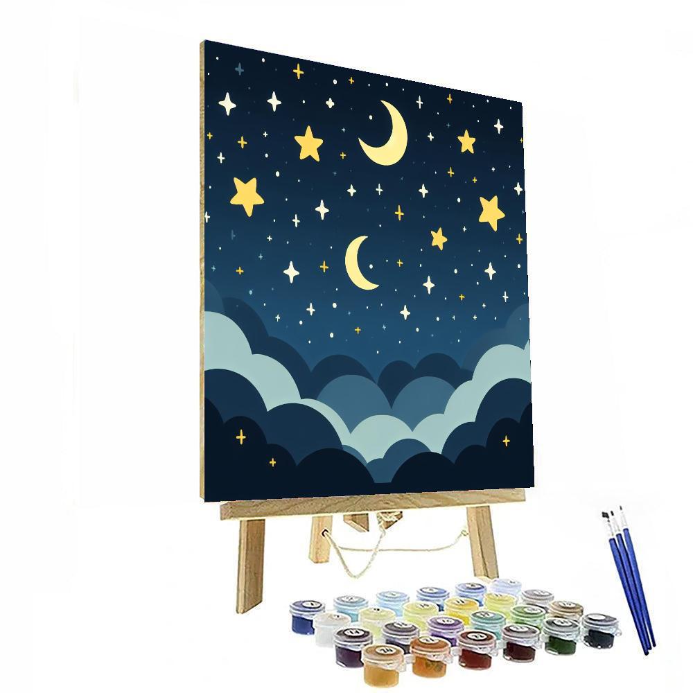 Star-filled Dreamscape Paint By Numbers Art