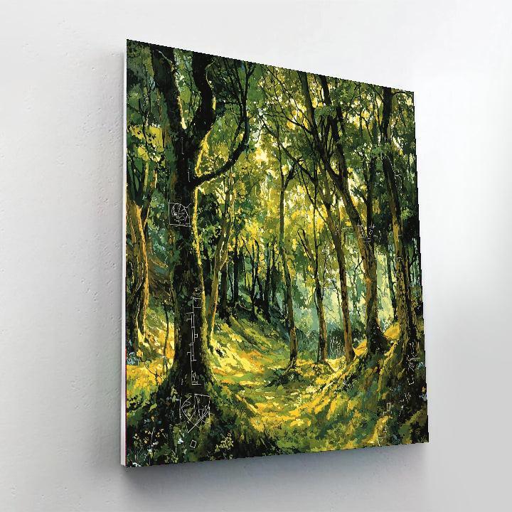 Leonardo Da Vinci Inspired Mossy Woodland Echoes  DIY Paint By Numbers