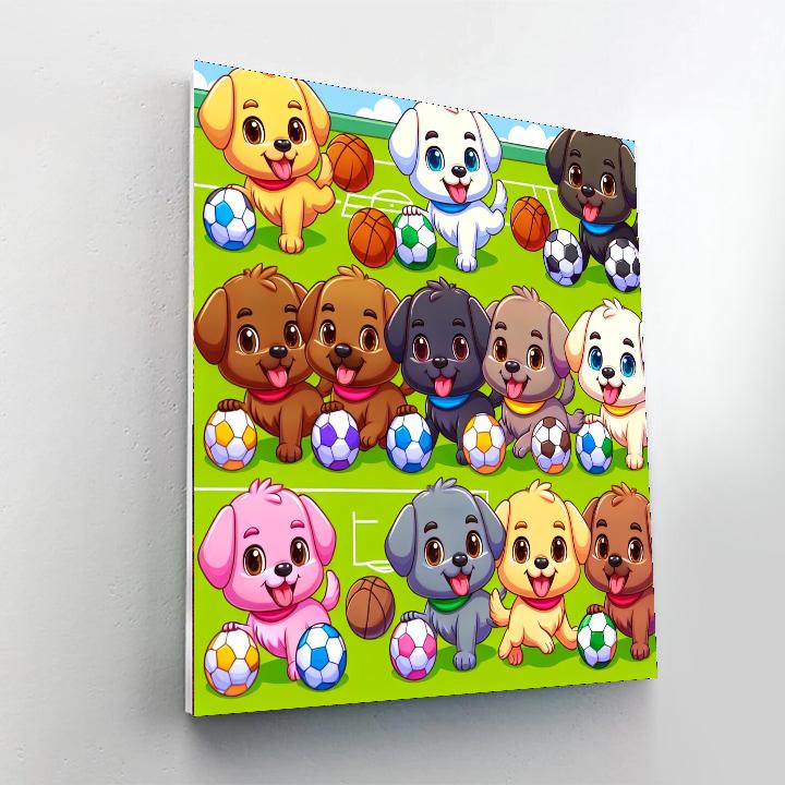 Sporty Pups Challenge Painting Number Kit